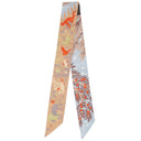 エルメス HERMES ツイリー シエル×ベージュローズ×ヴァーミリオン シルク スカーフ 【LE CHARME D'ORPHEE/オルフェウスの魅力に誘われて】