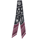 エルメス HERMES ツイリー プルーン×ブラック×ホワイト シルク スカーフ 【LES FLACONS BANDANA/香水瓶】