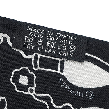 エルメス HERMES ツイリー プルーン×ブラック×ホワイト シルク スカーフ 【LES FLACONS BANDANA/香水瓶】