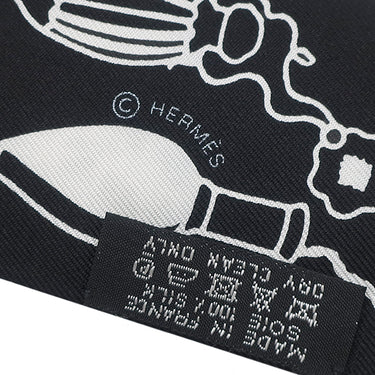 エルメス HERMES ツイリー プルーン×ブラック×ホワイト シルク スカーフ 【LES FLACONS BANDANA/香水瓶】