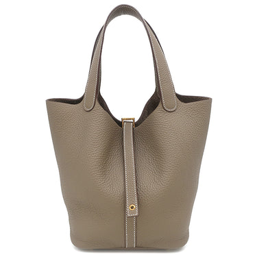 エルメス HERMES ピコタンロックMM エトゥープ トリヨンクレマンス ハンドバッグ ゴールド金具 新品 未使用 グレージュ