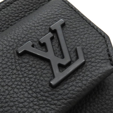 ルイヴィトン LOUIS VUITTON LV アエログラム フォンポーチ M57089 ブラック グレインレザー ショルダーバッグ マットブラック金具 黒 ポシェット 斜め掛け