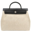 エルメス HERMES エールバッグPM 31 ナチュラル×ブラック トワルアッシュ トワルオフィシエ ヴァッシュハンター 2WAYバッグ マットシルバー金具 黒