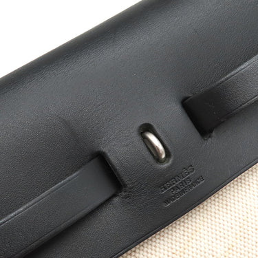 エルメス HERMES エールバッグPM 31 ナチュラル×ブラック トワルアッシュ トワルオフィシエ ヴァッシュハンター 2WAYバッグ マットシルバー金具 黒