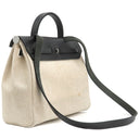 エルメス HERMES エールバッグPM 31 ナチュラル×ブラック トワルアッシュ トワルオフィシエ ヴァッシュハンター 2WAYバッグ マットシルバー金具 黒