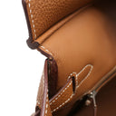 エルメス HERMES バーキン35 ゴールド トゴ ハンドバッグ シルバー金具 茶 ※カデナ2015年製造