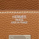 エルメス HERMES バーキン35 ゴールド トゴ ハンドバッグ シルバー金具 茶 ※カデナ2015年製造