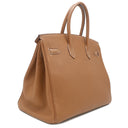エルメス HERMES バーキン35 ゴールド トゴ ハンドバッグ シルバー金具 茶 ※カデナ2015年製造