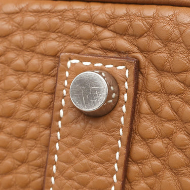 エルメス HERMES バーキン35 ゴールド トゴ ハンドバッグ シルバー金具 茶 ※カデナ2015年製造