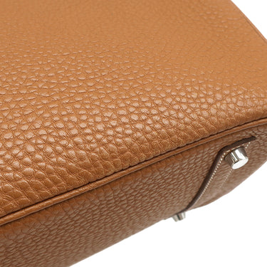 エルメス HERMES バーキン35 ゴールド トゴ ハンドバッグ シルバー金具 茶 ※カデナ2015年製造