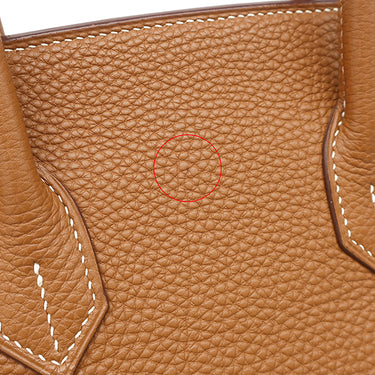 エルメス HERMES バーキン35 ゴールド トゴ ハンドバッグ シルバー金具 茶 ※カデナ2015年製造