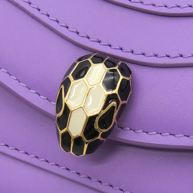 ブルガリ BVLGARI セルペンティ フォーエバー バッグチャーム パープル レザー バッグチャーム ゴールド金具 紫