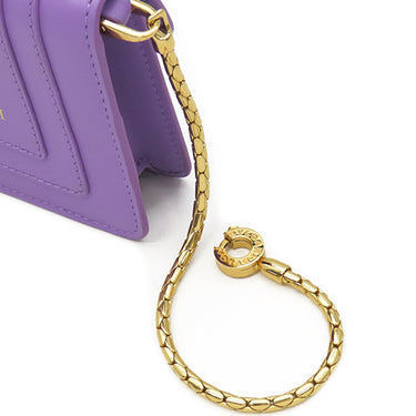 ブルガリ BVLGARI セルペンティ フォーエバー バッグチャーム パープル レザー バッグチャーム ゴールド金具 紫