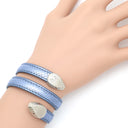 ブルガリ BVLGARI セルペンティ フォーエバー レザー ブレス メタリックブルー レザー メタル ブレスレット シルバー金具 青 スネーク 蛇