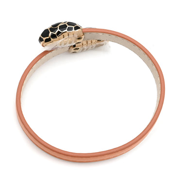 ブルガリ BVLGARI セルペンティ フォーエバー レザー ブレス サーモンピンク レザー メタル ブレスレット ゴールド金具 スネーク 蛇