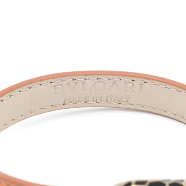 ブルガリ BVLGARI セルペンティ フォーエバー レザー ブレス サーモンピンク レザー メタル ブレスレット ゴールド金具 スネーク 蛇