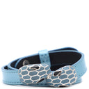 ブルガリ BVLGARI セルペンティ フォーエバー レザー ブレス ライトブルー レザー メタル ブレスレット シルバー金具 水色 スネーク 蛇