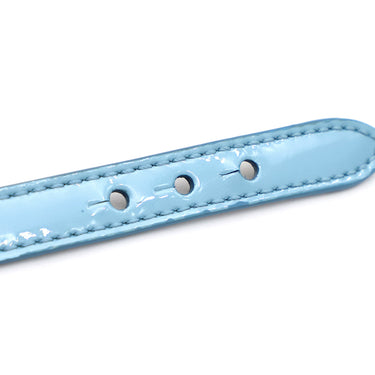 ブルガリ BVLGARI セルペンティ フォーエバー レザー ブレス ライトブルー レザー メタル ブレスレット シルバー金具 水色 スネーク 蛇