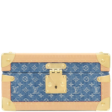 ルイヴィトン LOUIS VUITTON コフレ トレゾール 24 M24572 モノグラムデニム モノグラムデニム 小物 ゴールド金具 青 ジュエリーケース