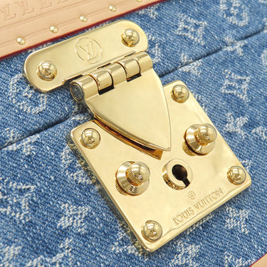 ルイヴィトン LOUIS VUITTON コフレ トレゾール 24 M24572 モノグラムデニム モノグラムデニム 小物 ゴールド金具 青 ジュエリーケース