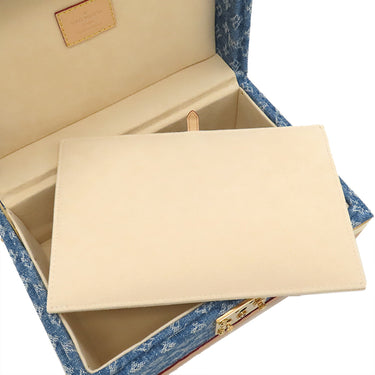 ルイヴィトン LOUIS VUITTON コフレ トレゾール 24 M24572 モノグラムデニム モノグラムデニム 小物 ゴールド金具 青 ジュエリーケース