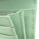 プラダ PRADA リボン フラップ ウォレット 1MH132 アクアマリーナ サフィアーノレザー 長財布 シルバー金具 緑 SAFFIANO FIOCCO