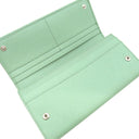 プラダ PRADA リボン フラップ ウォレット 1MH132 アクアマリーナ サフィアーノレザー 長財布 シルバー金具 緑 SAFFIANO FIOCCO