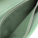 プラダ PRADA リボン フラップ ウォレット 1MH132 アクアマリーナ サフィアーノレザー 長財布 シルバー金具 緑 SAFFIANO FIOCCO