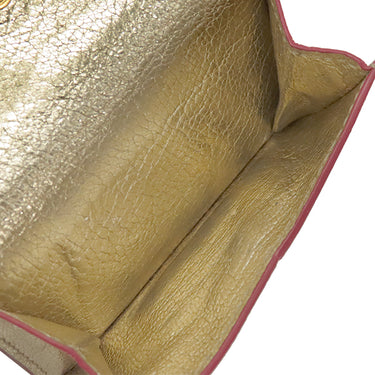 ミュウミュウ MIU MIU MADRAS LOVE マドラス ラブ 5MH021 ゴールド×レッド レザー 三つ折り財布 ゴールド金具 金 赤 コンパクト