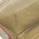 ミュウミュウ MIU MIU MADRAS LOVE マドラス ラブ 5MH021 ゴールド×レッド レザー 三つ折り財布 ゴールド金具 金 赤 コンパクト