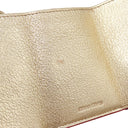 ミュウミュウ MIU MIU MADRAS LOVE マドラス ラブ 5MH021 ゴールド×レッド レザー 三つ折り財布 ゴールド金具 金 赤 コンパクト