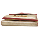 ミュウミュウ MIU MIU MADRAS LOVE マドラス ラブ 5MH021 ゴールド×レッド レザー 三つ折り財布 ゴールド金具 金 赤 コンパクト