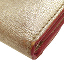 ミュウミュウ MIU MIU MADRAS LOVE マドラス ラブ 5MH021 ゴールド×レッド レザー 三つ折り財布 ゴールド金具 金 赤 コンパクト