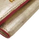 ミュウミュウ MIU MIU MADRAS LOVE マドラス ラブ 5MH021 ゴールド×レッド レザー 三つ折り財布 ゴールド金具 金 赤 コンパクト