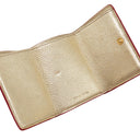 ミュウミュウ MIU MIU MADRAS LOVE マドラス ラブ 5MH021 ゴールド×レッド レザー 三つ折り財布 ゴールド金具 金 赤 コンパクト
