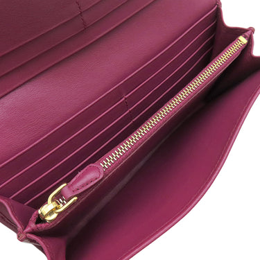 プラダ PRADA テスート キルティング ウォレット 1MH132 IBISCO ナイロン 長財布 ゴールド金具 赤 二つ折り ロゴ パスケース欠品