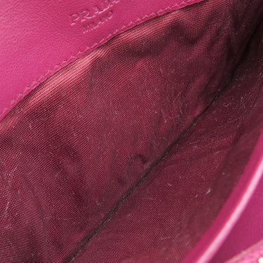 プラダ PRADA テスート キルティング ウォレット 1MH132 IBISCO ナイロン 長財布 ゴールド金具 赤 二つ折り ロゴ パスケース欠品