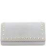 ヴァレンティノ VALENTINO ロックスタッズ グレー レザー 長財布 ゴールド金具