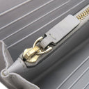 ヴァレンティノ VALENTINO ロックスタッズ グレー レザー 長財布 ゴールド金具