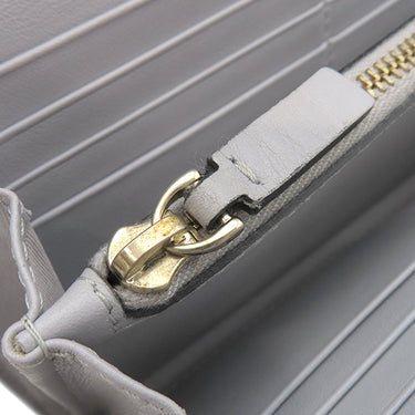 ヴァレンティノ VALENTINO ロックスタッズ グレー レザー 長財布 ゴールド金具