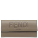 フェンディ FENDI FENDI ROMA ロゴ 8MO251 TARTUFO レザー 長財布 ゴールド金具 グレージュ