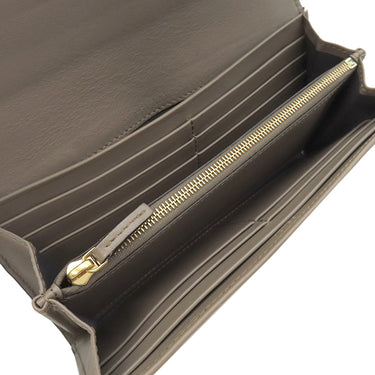 フェンディ FENDI FENDI ROMA ロゴ 8MO251 TARTUFO レザー 長財布 ゴールド金具 グレージュ