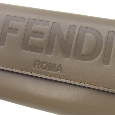 フェンディ FENDI FENDI ROMA ロゴ 8MO251 TARTUFO レザー 長財布 ゴールド金具 グレージュ