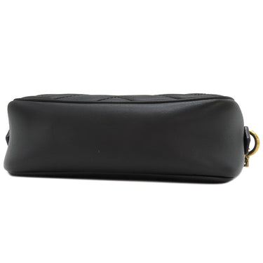 グッチ GUCCI GGマーモント ミニ カメラバッグ 448065 ブラック レザー ショルダーバッグ シルバー金具 黒 チェーンショルダー