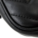 グッチ GUCCI GGマーモント ミニ カメラバッグ 448065 ブラック レザー ショルダーバッグ シルバー金具 黒 チェーンショルダー