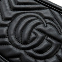 グッチ GUCCI GGマーモント ミニ カメラバッグ 448065 ブラック レザー ショルダーバッグ シルバー金具 黒 チェーンショルダー