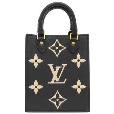ルイヴィトン LOUIS VUITTON プティット サックプラ M81416 ブラック×ベージュ バイカラーモノグラムアンプラント 2WAYバッグ ゴールド金具 黒 ショルダー
