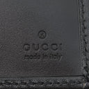 グッチ GUCCI インターロッキング G 181683 ブラック レザー ナイロンキャンバス 二つ折り財布 黒