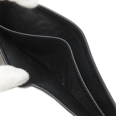 グッチ GUCCI インターロッキング G 181683 ブラック レザー ナイロンキャンバス 二つ折り財布 黒