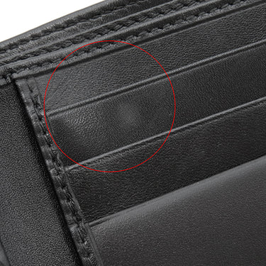 グッチ GUCCI インターロッキング G 181683 ブラック レザー ナイロンキャンバス 二つ折り財布 黒